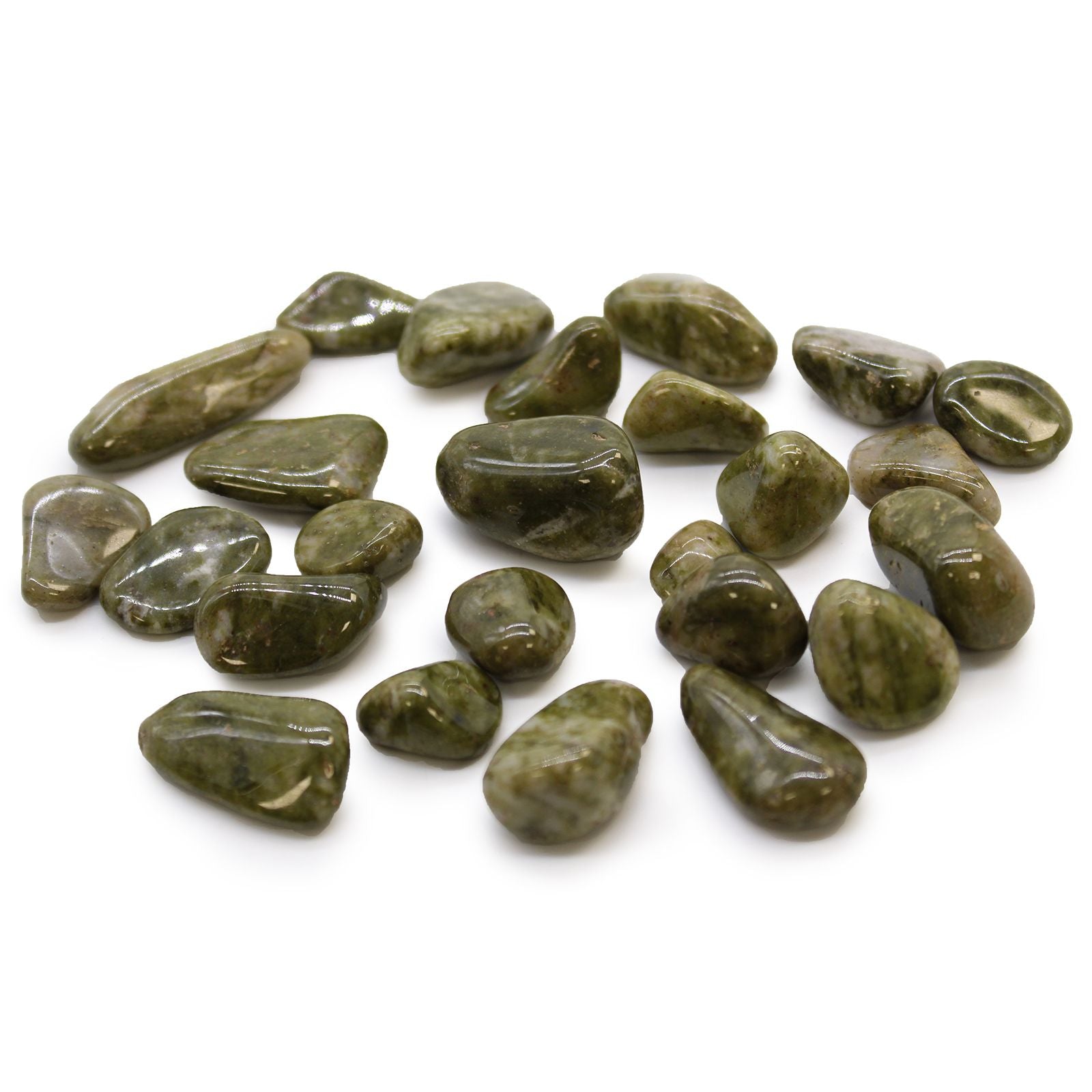 Small African Tumble Stones Epidote Snowflake for Collectors
