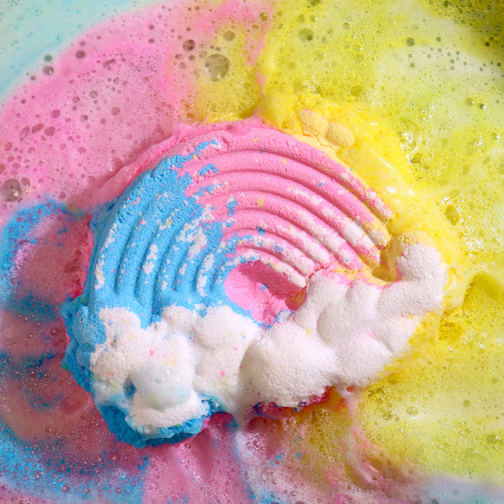 Cloud Bath Bomb 95g with Tropical Mango Scent for Kids Fun