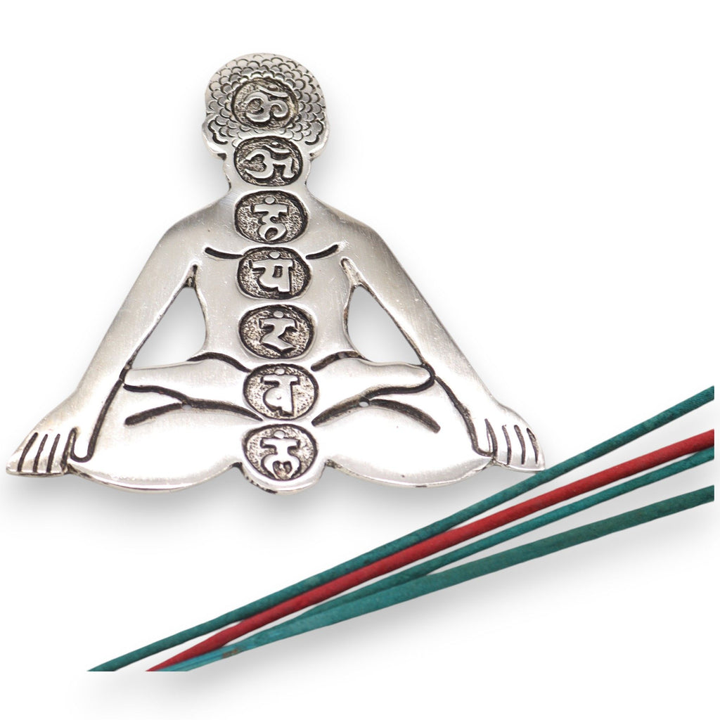 Polished Aluminum Seven Chakra Yoga Incense Holder for Home Decor