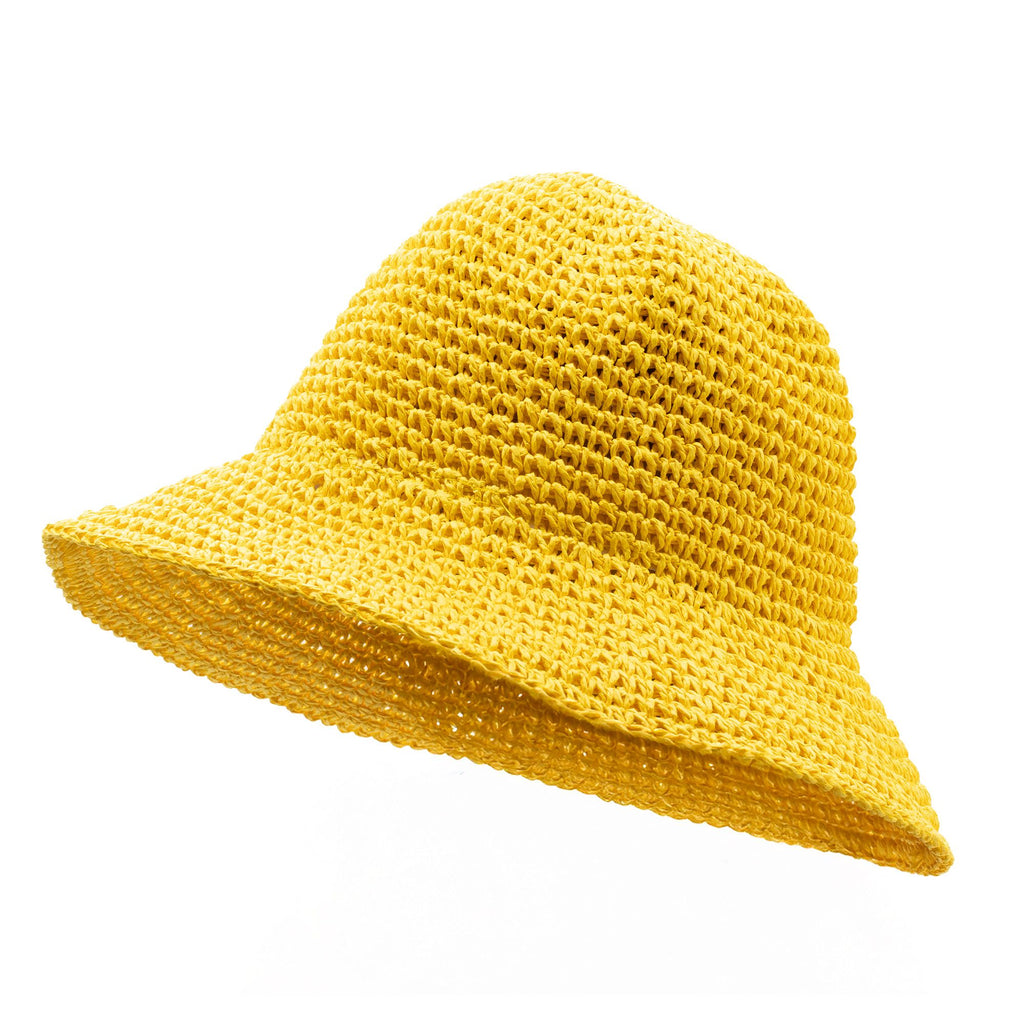 Nomad Sari Floppy Straw Sun Hat in Bright Yellow for Summer Fun
