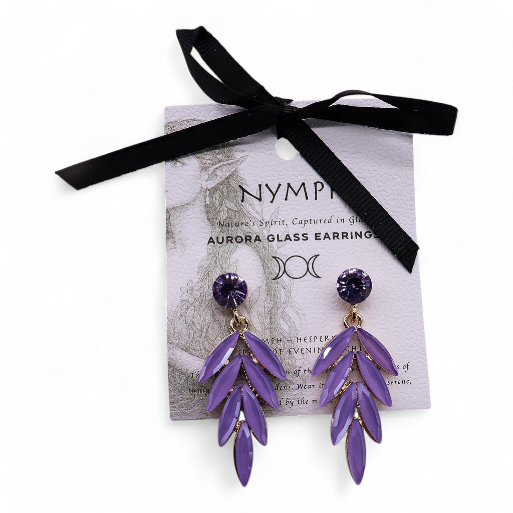 Lavender Vintage Glass Fairies Earrings for Enchanting Style