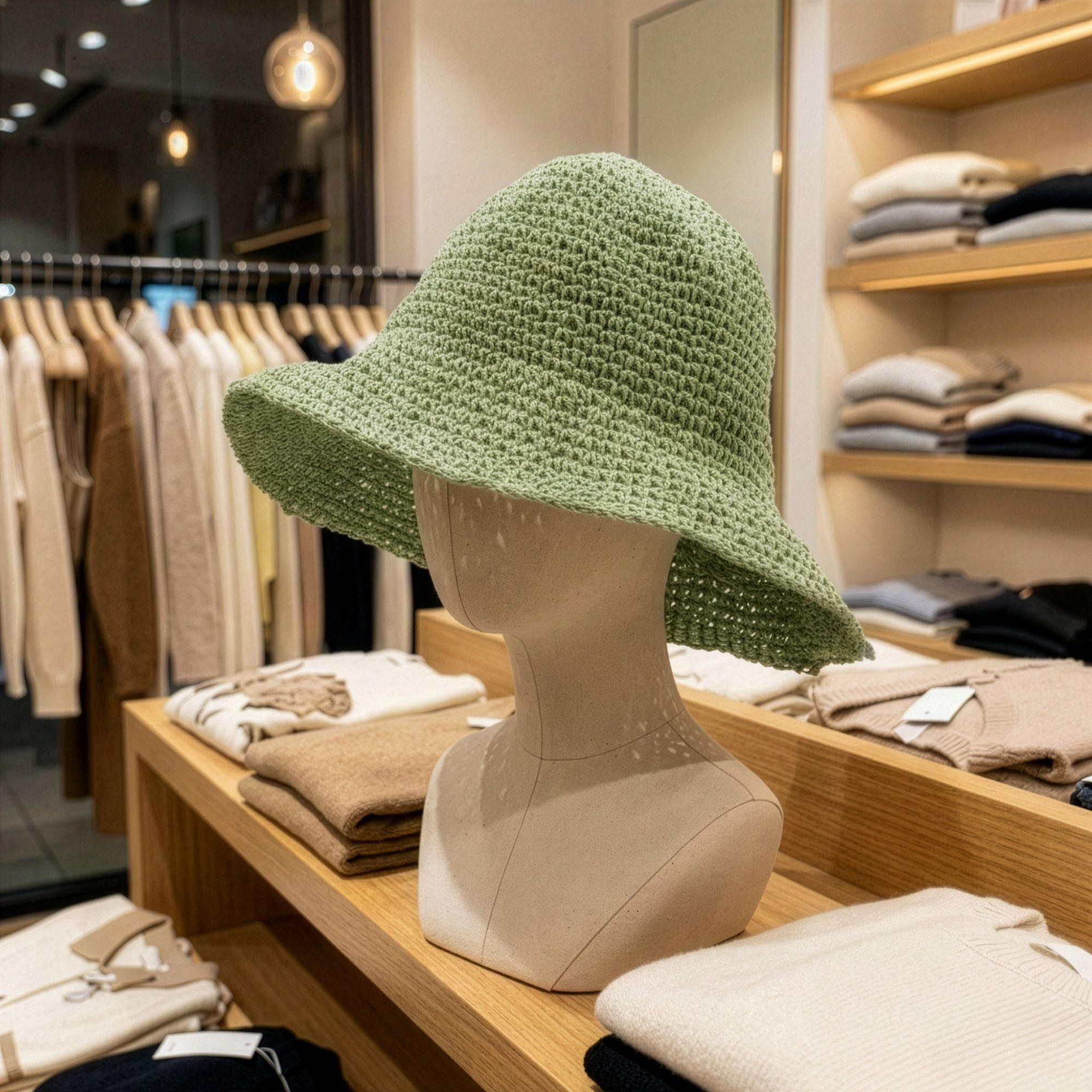 Nomad Sari Floppy Straw Sun Hat in Moss Green for Summer Style