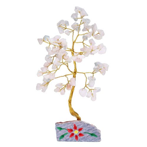Rose Quartz Gemstone Tree with 80 Stones for Home Decor