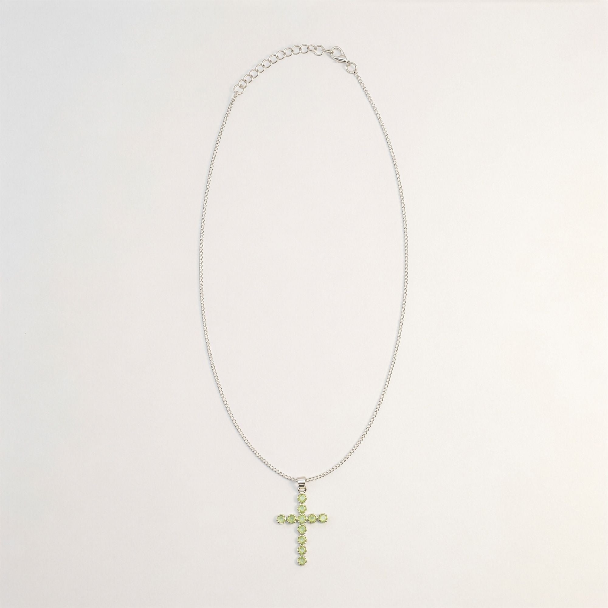 Indian Devotional Pendant with Silver Plated Chain and Peridot