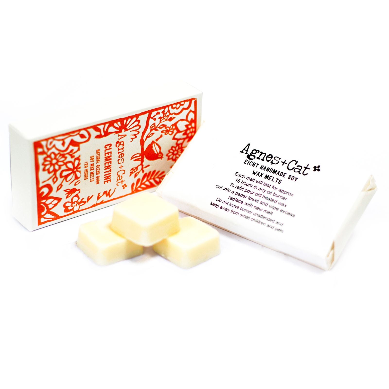 Agnes + Cat Box of 8 Wax Melts Clementine for Fresh Fragrance