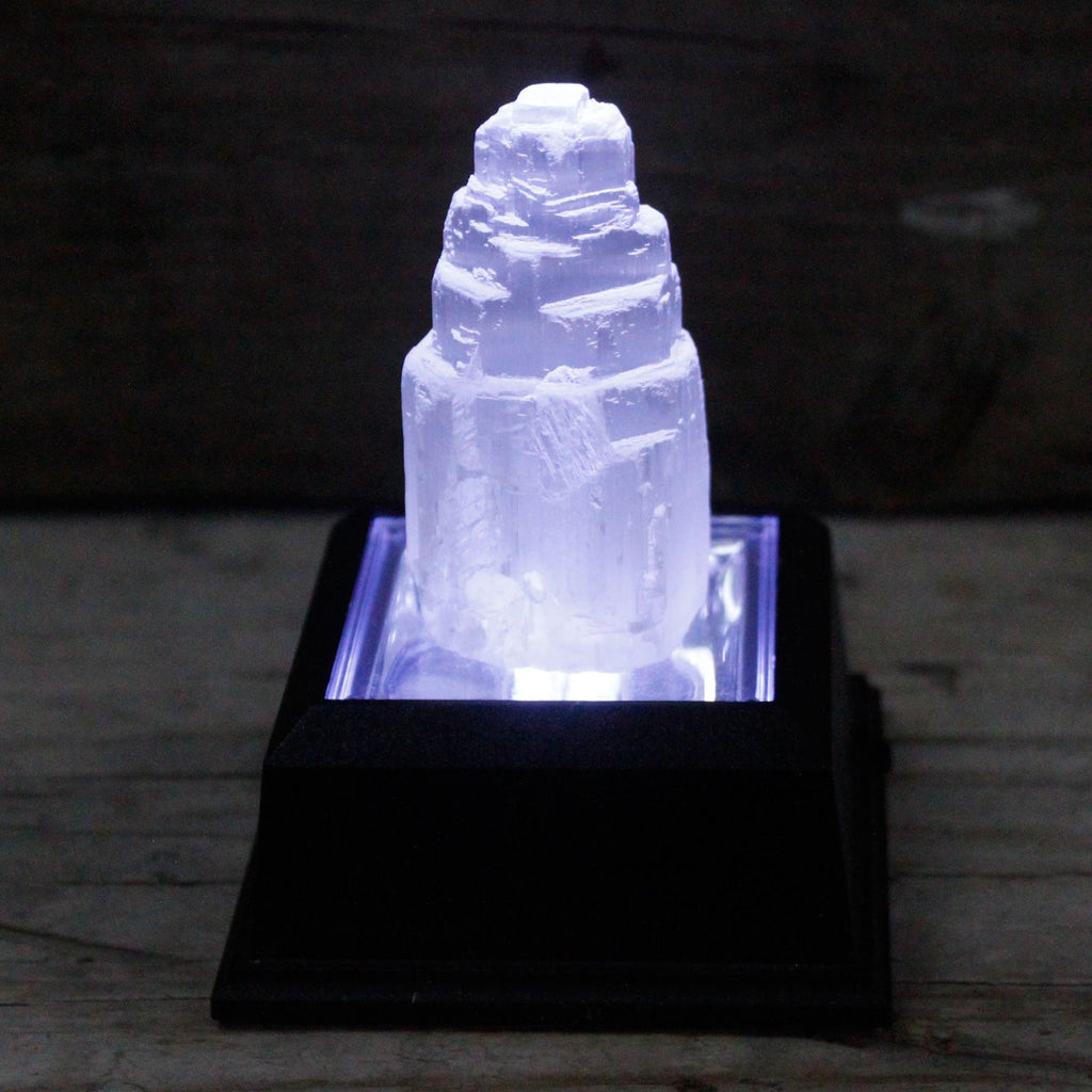 Natural Selenite Tower Unique 5 cm Crystal for Home Decor Display