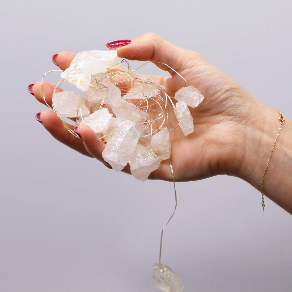 Gemstone Enchantment Lights with Rock Quartz for Ambiance