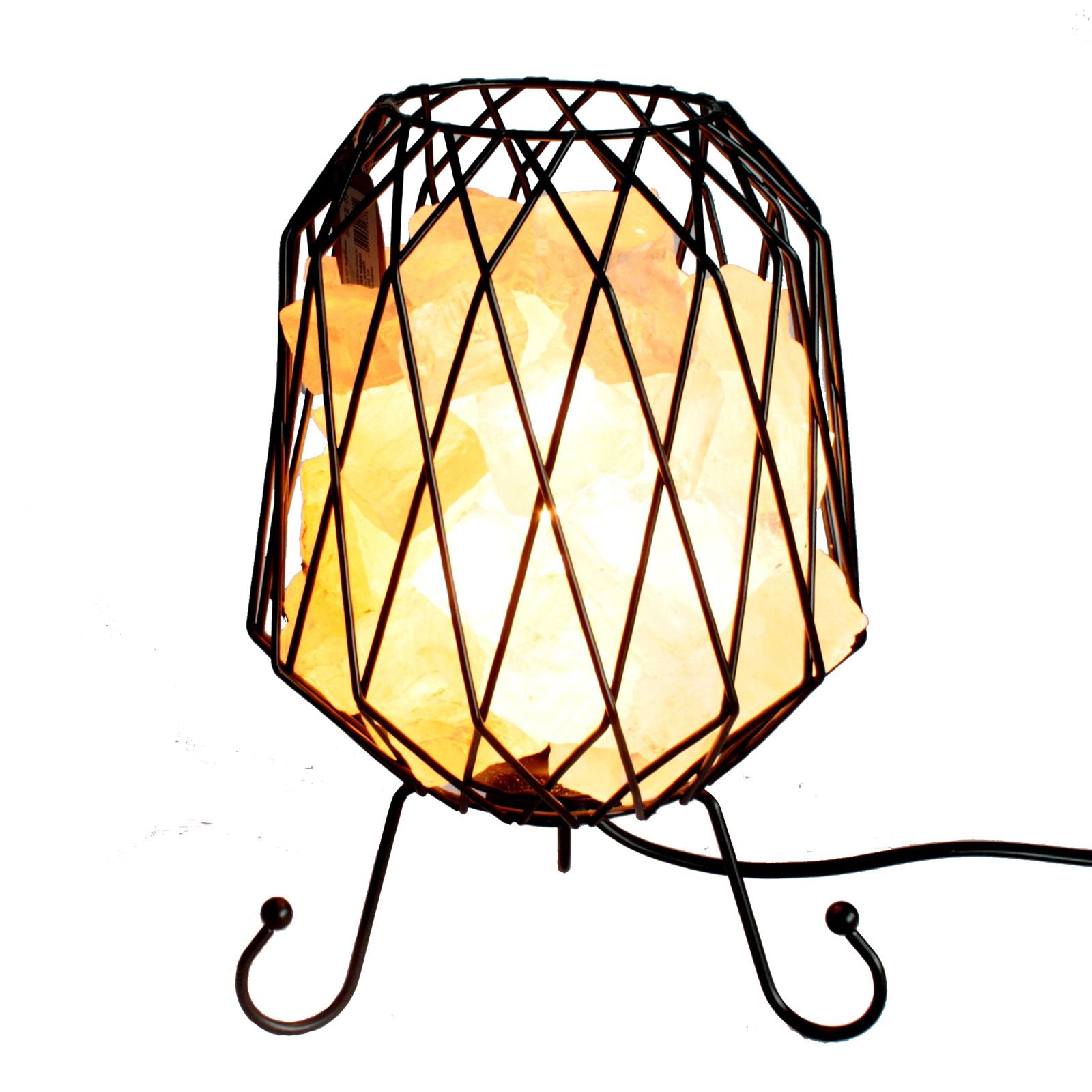 Mesh Salt Rock Brazier Set with White Salt Chunks and Bulb Fitting