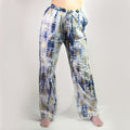 Nomad Sari Lounge Pants M/L Blue Tie Dye with Gold Greek Motif