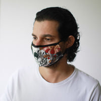 Reusable Poly-Cotton Face Mask with Filter Pocket – Colourful Calavera (Adult)