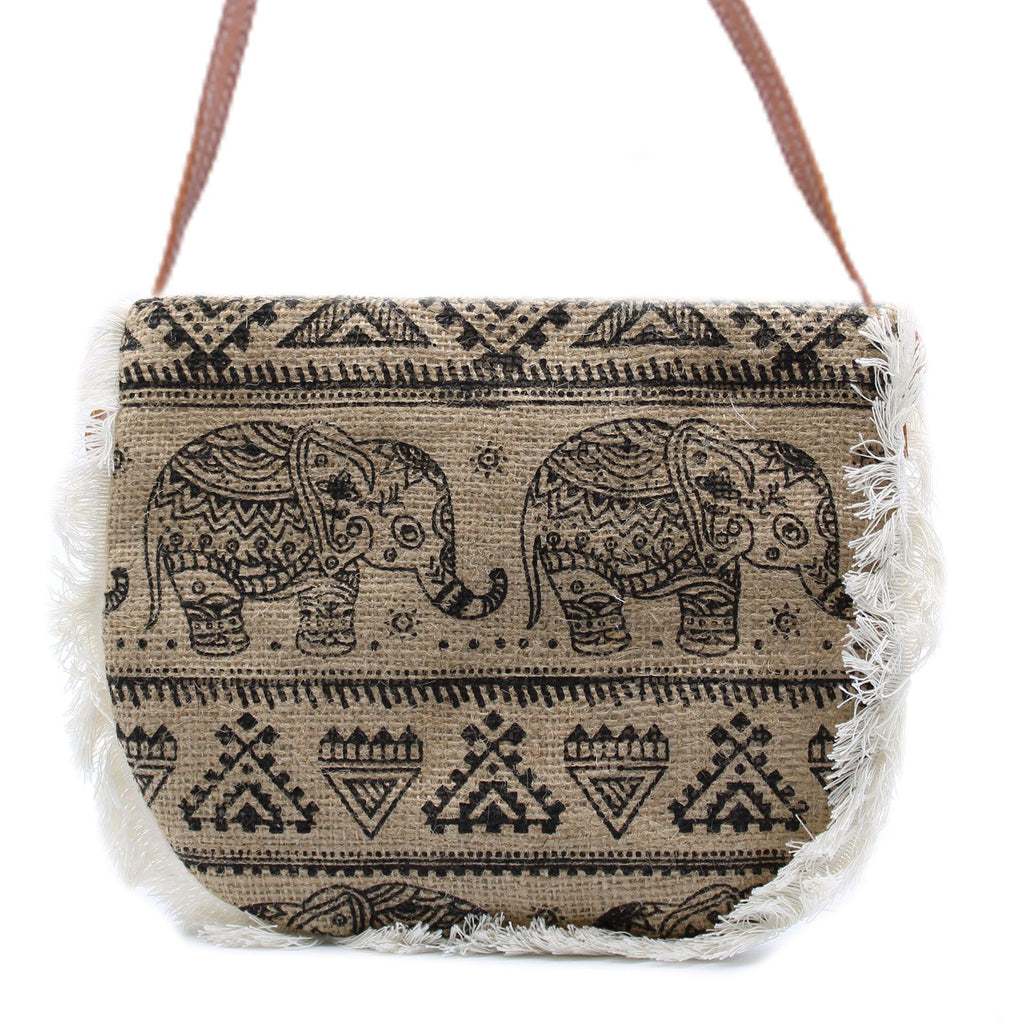 Fab Fringe Bag with Elephant Print for Everyday Stylish Use and Fun