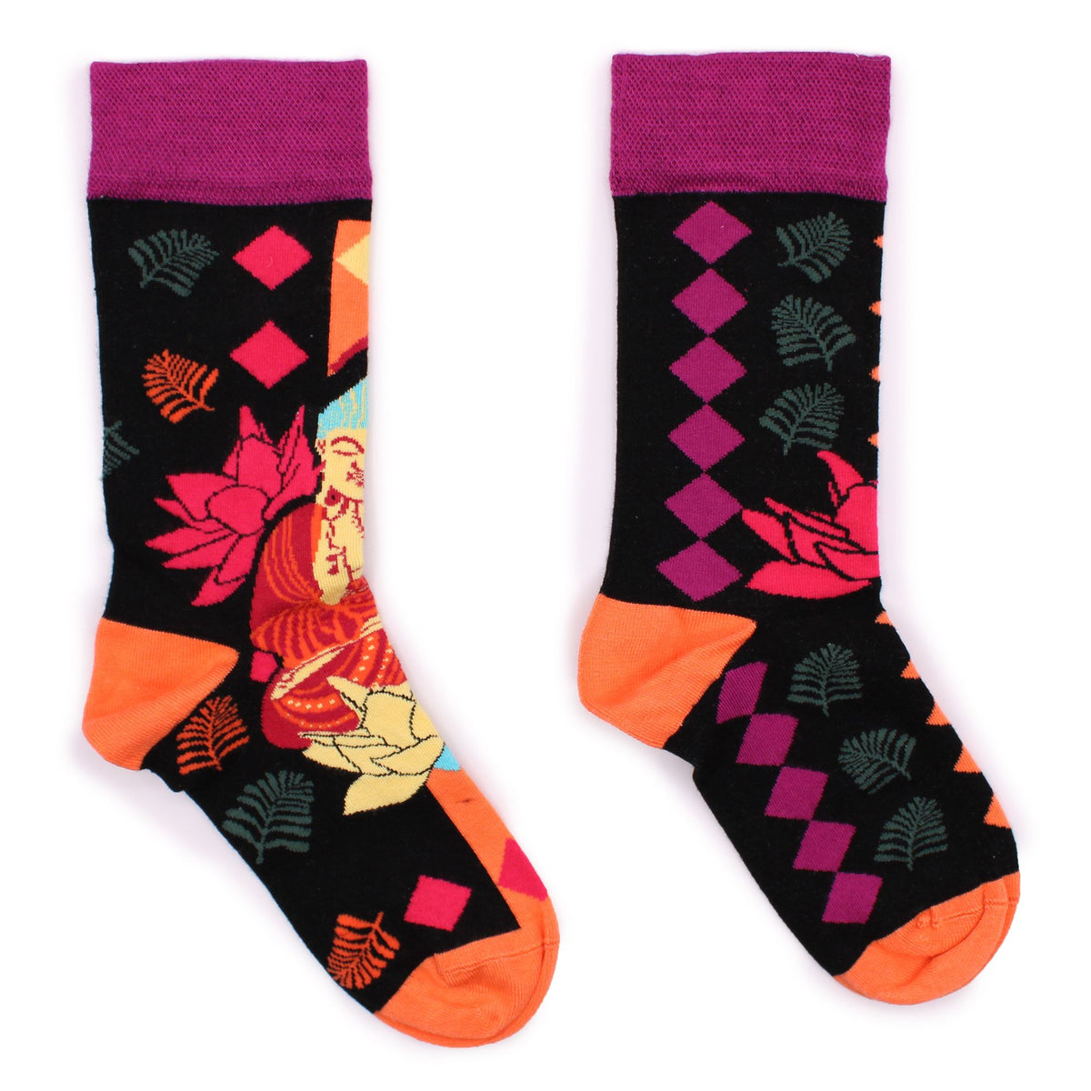 Hop Hare Bamboo Socks S/M - Pink Buddha & LotusÂ
