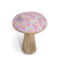 Small Enamelled Mushroom Decoration 10cm with Floral Design