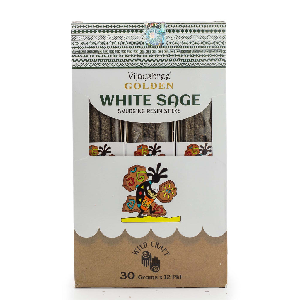 Golden White Sage Smudging Resin Sticks in 30g Pack