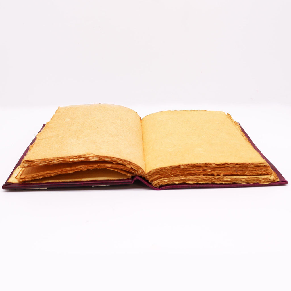 Hefty Red Tan Book with Zinc Hamsa Hand Decor and 200 Pages