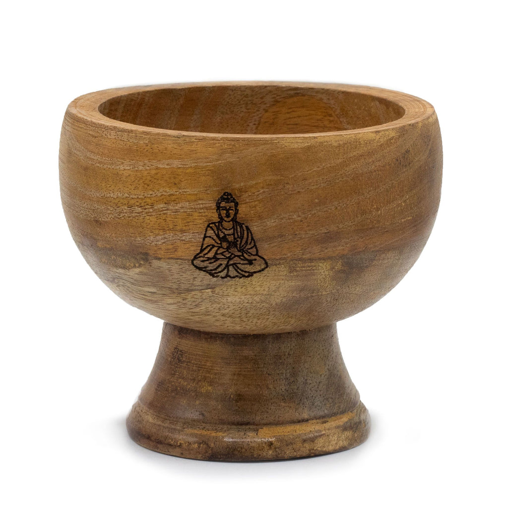 Large Ritual Bowl Incense Cone Holder with Serene Buddha Design