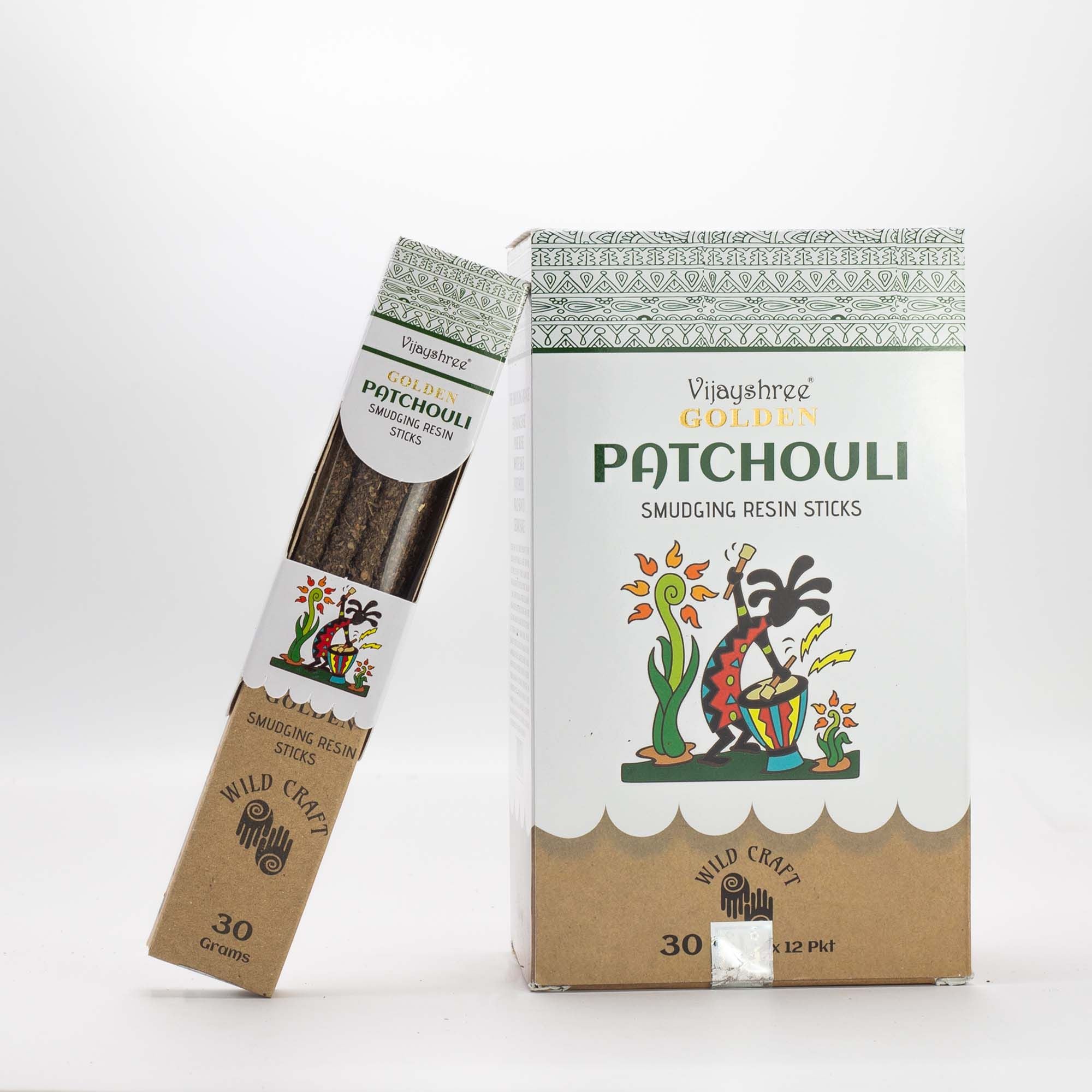 Golden Patchouli Smudging Resin Sticks 30g for Aromatic Spaces