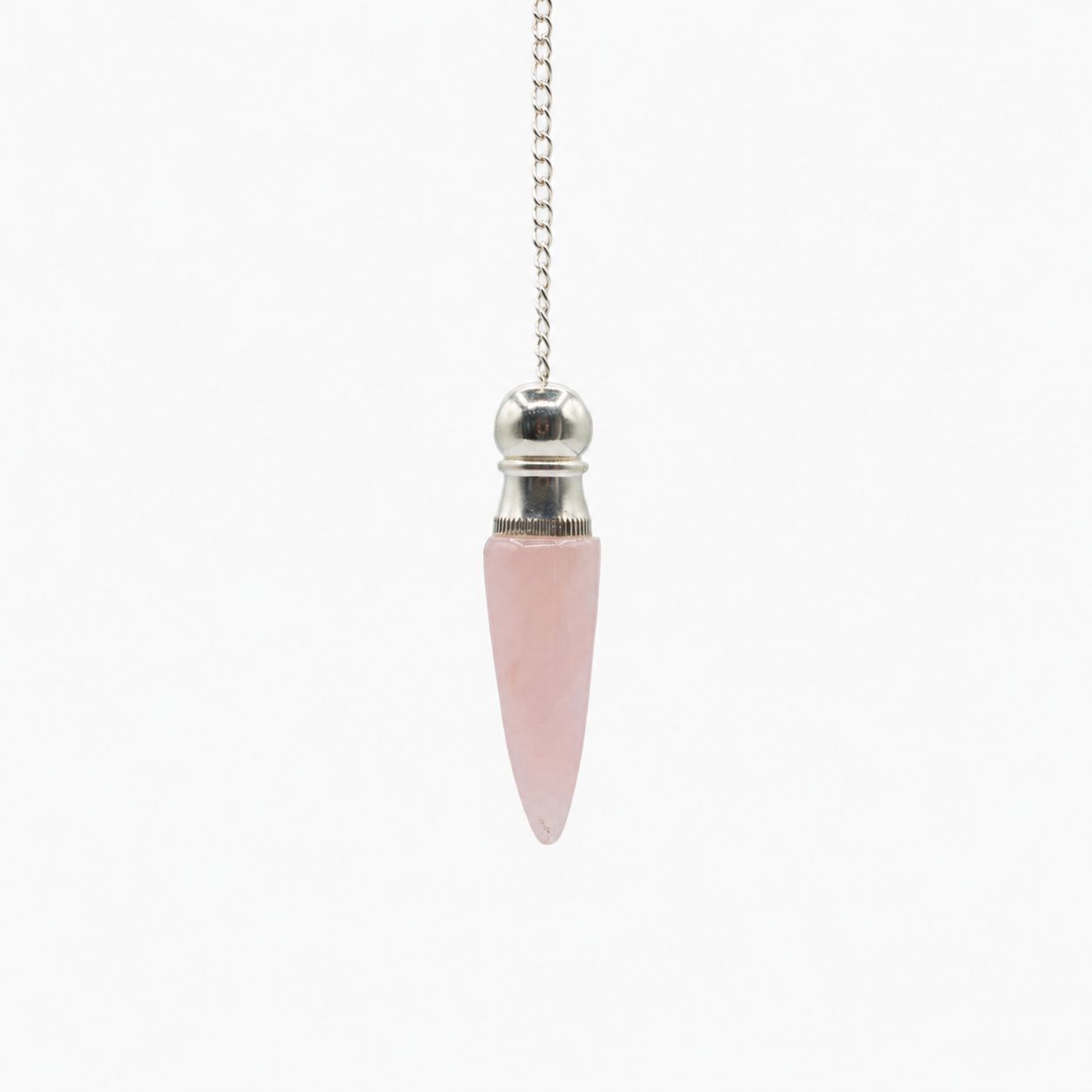 Secret Cavity Discovery of Truth Pendulum - Rose Quartz - Silver Plated