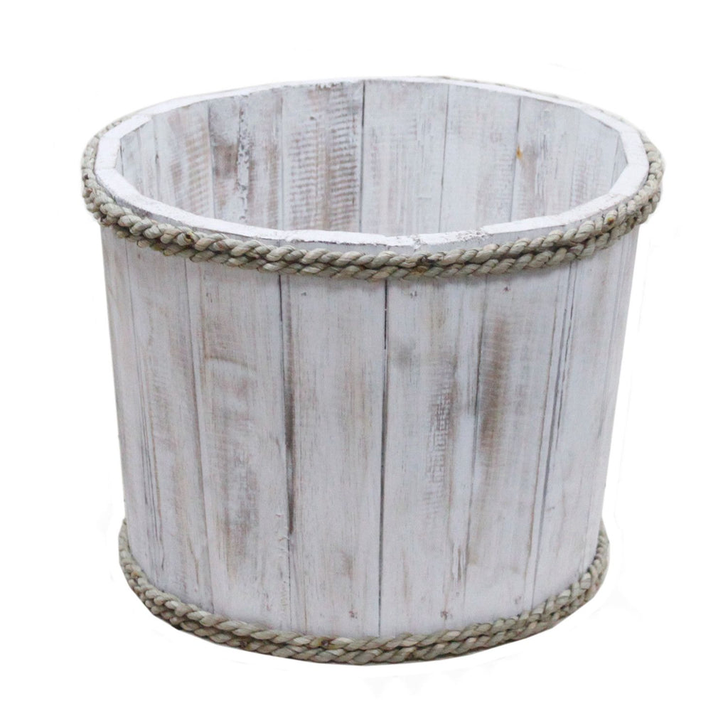 Small Whitewash Wooden Storage Tub for Organising Your Spaces