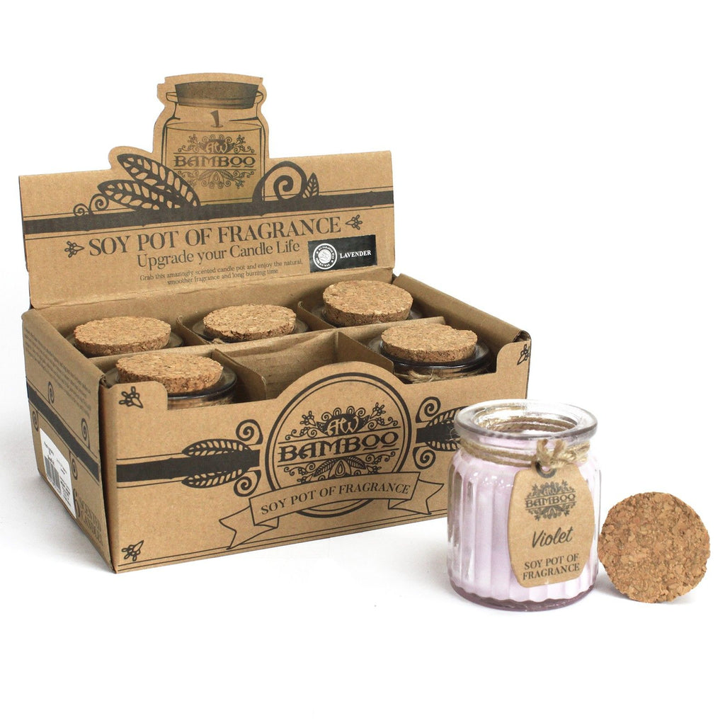 Violet Soy Pot of Fragrance Candles in Reusable Glass Jar