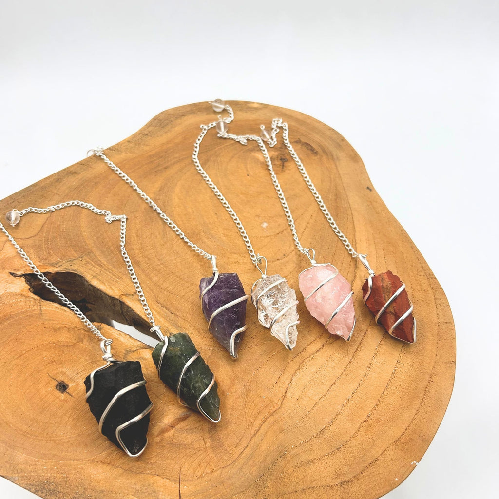 Unique Raw Amethyst Gemstone Pendulum for Dowsing and Decor