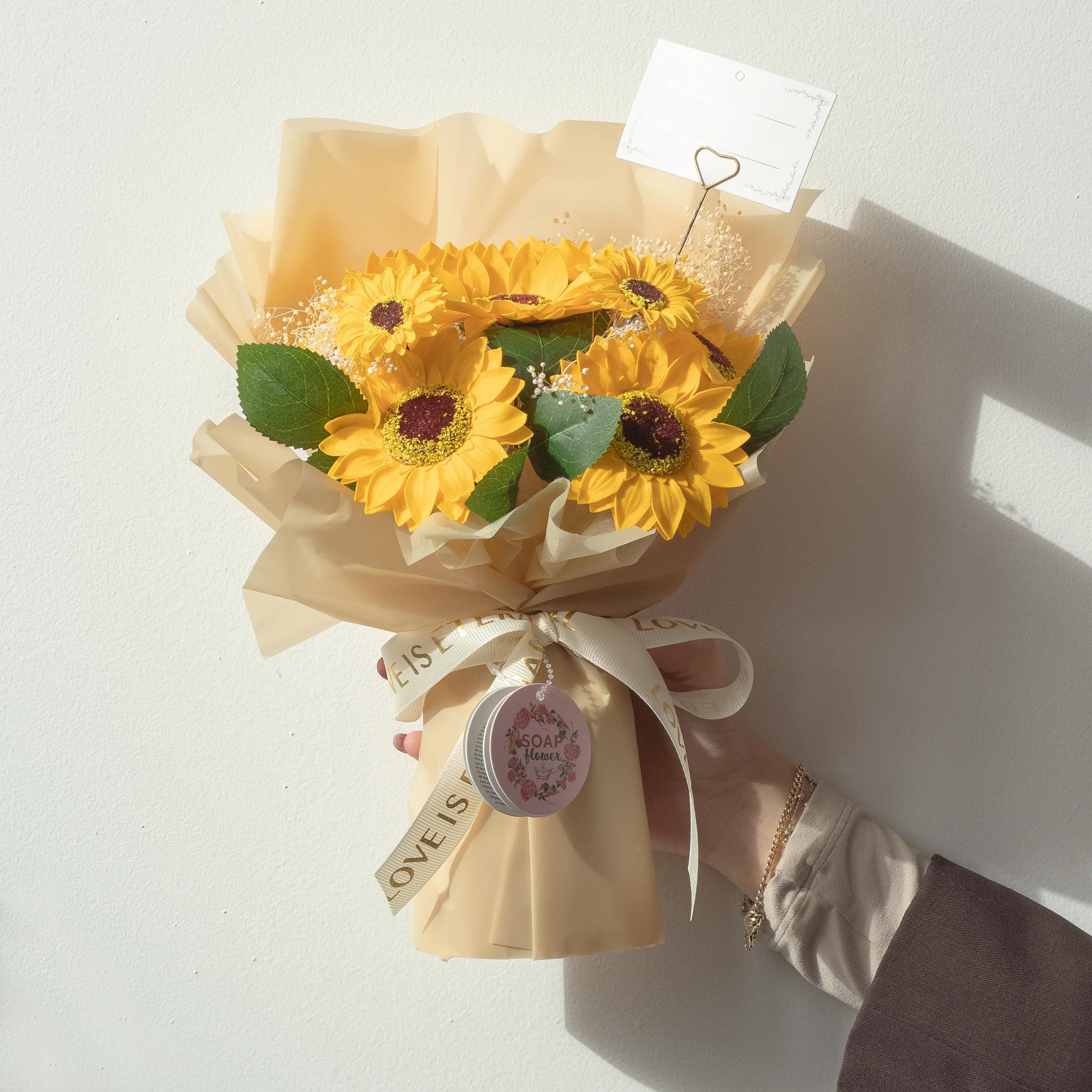 Large Sunflowers Bouquet Love is Eternal Gift Card for Celebrations