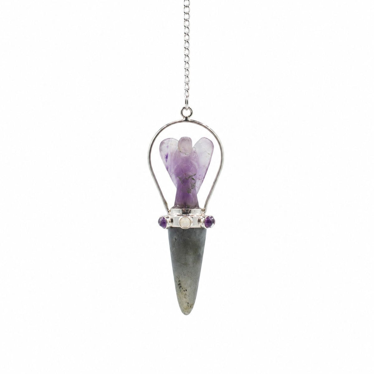 Veilwalker - Two Piece Angel Pendulum - Chakra Band - Labradorite & Amethyst