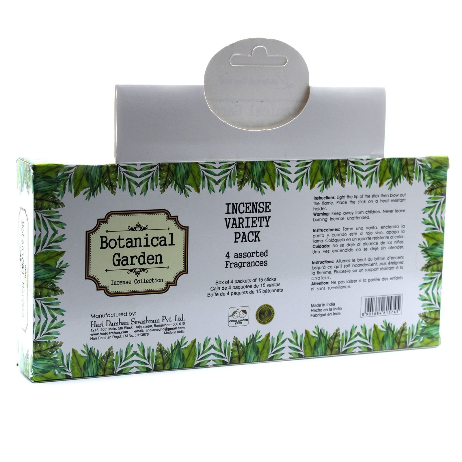 Botanical Garden Incense Gift Set with 4 Assorted Fragrances