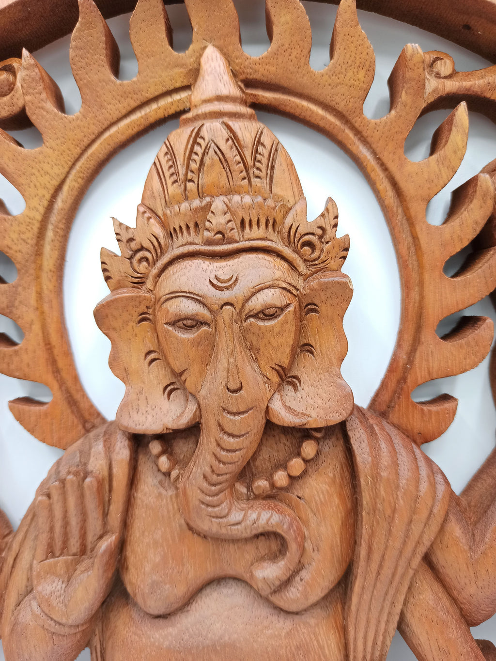 Ganesh Panel 40cm Decorative Wooden Art for Home Decor Display
