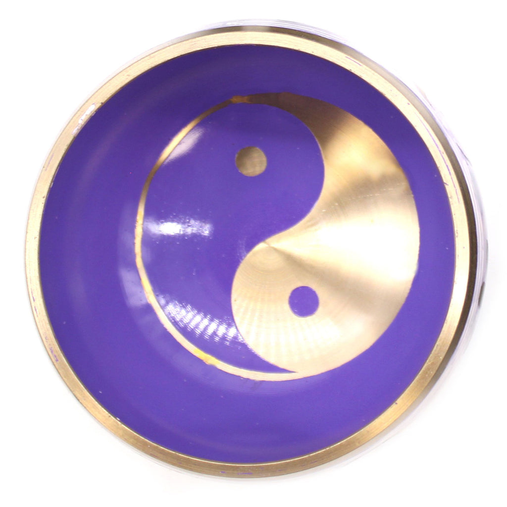 Yin & Yang Singing Bowl Set in White and Purple 10.7cm Size
