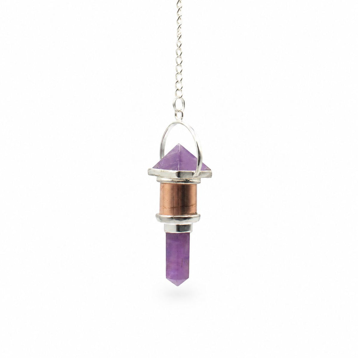The Violet Engine- Combo Piece Copper Pendulum -  Amethyst