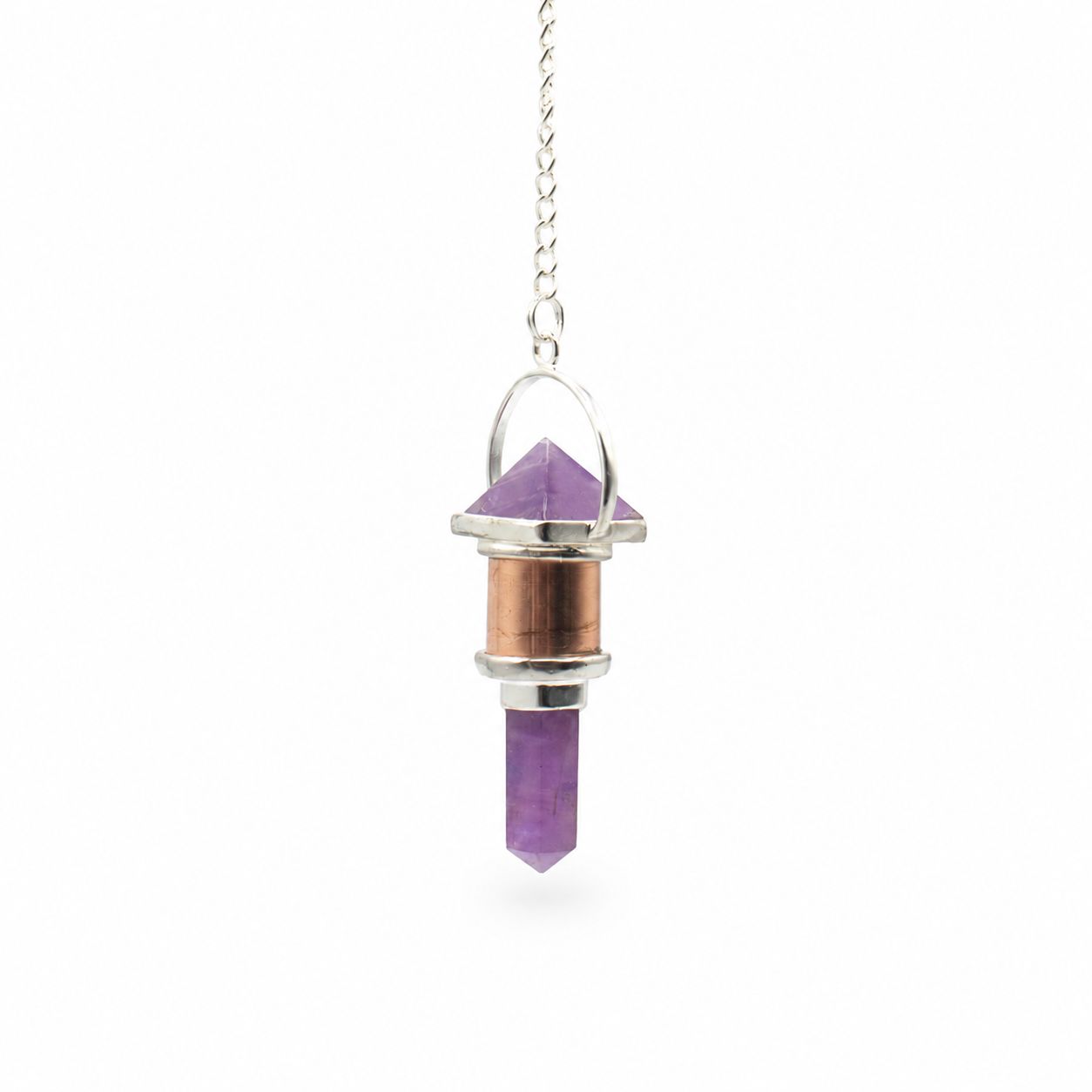 The Violet Engine- Combo Piece Copper Pendulum -  Amethyst