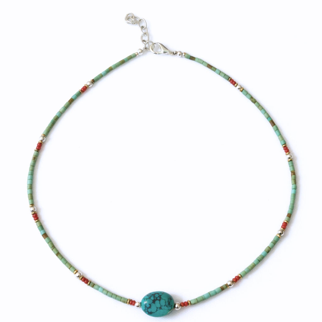 Nepalese Extra Fine Gem Necklace with Turquoise Stone Beads