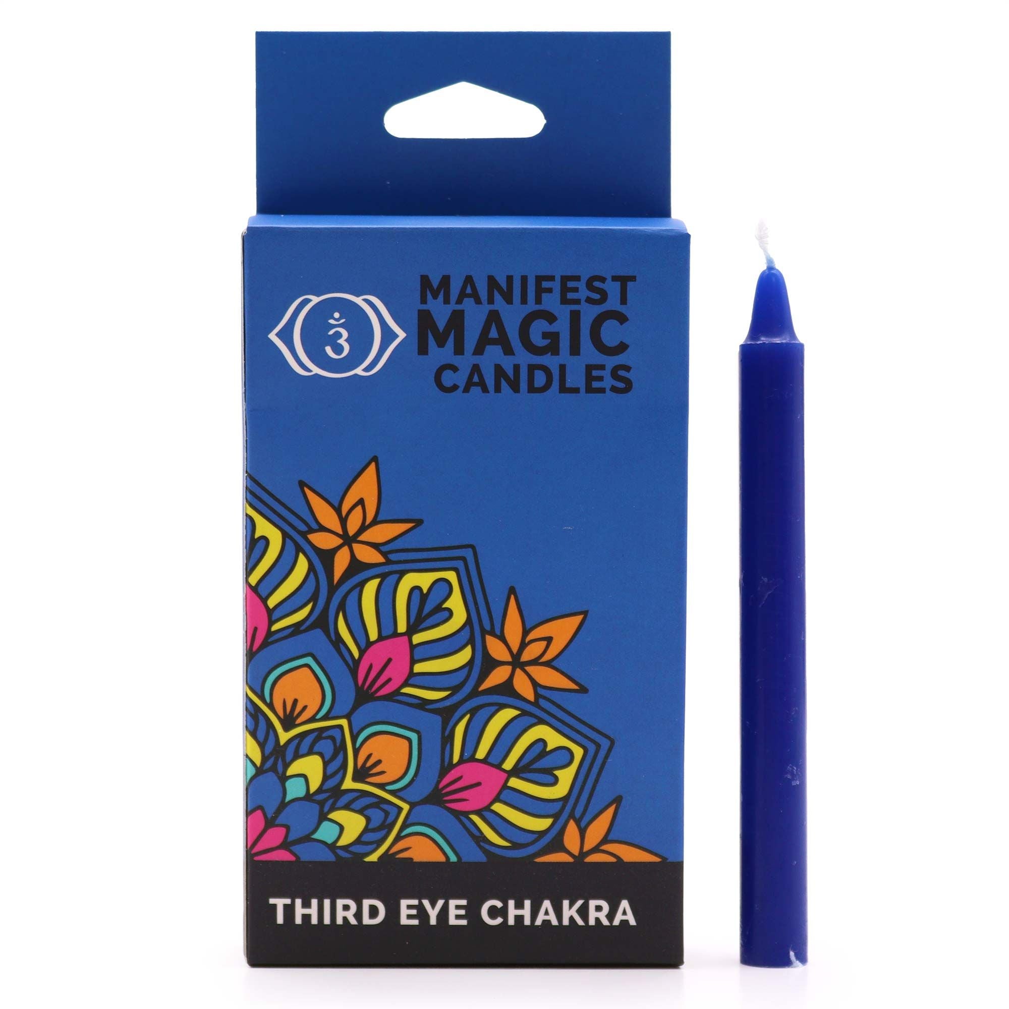 Manifest Magic Candles Pack of 12 Indigo for Third Eye Chakra