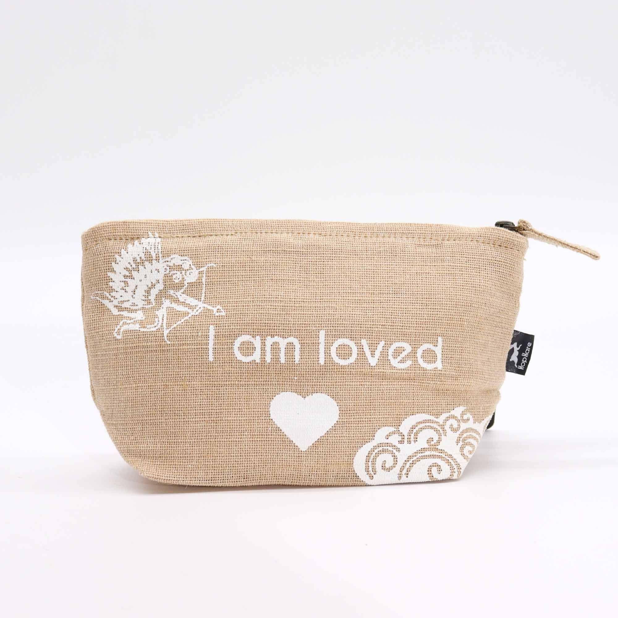 Hop Hare Pouch I am Loved for Eco Friendly Gift Giving