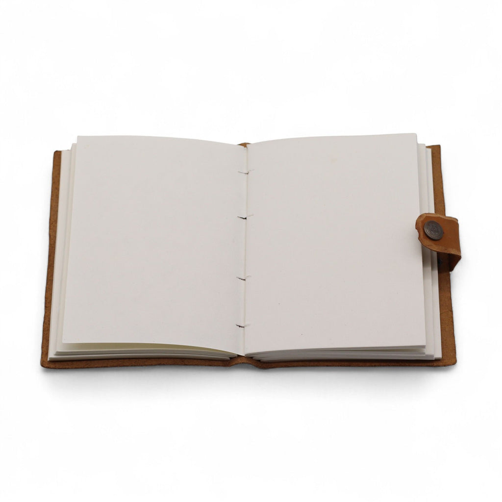 Leather Embossed Notebook in Tan Floral Pattern for Writing
