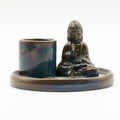 Multi Purpose Buddha Incense Plate in Ceramic Blue Design