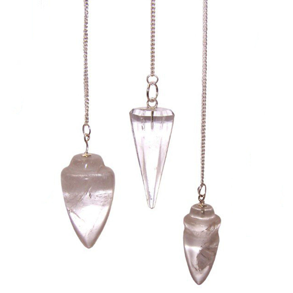 Magic Pendulum with Rock Quartz and Silver Chain for Dowsing