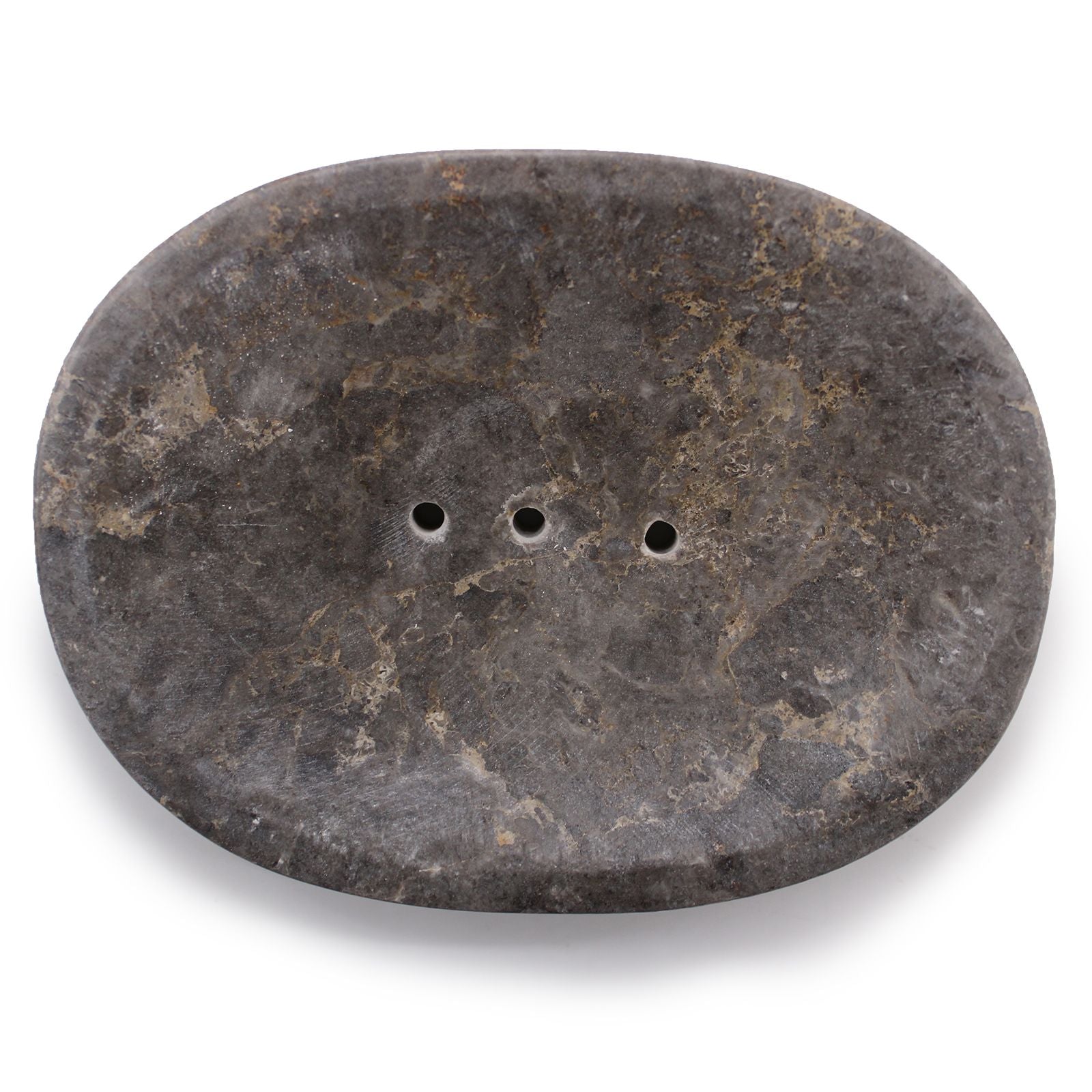 Classic Oval Grey Marble Soap Dish for Elegant Bathroom Decor