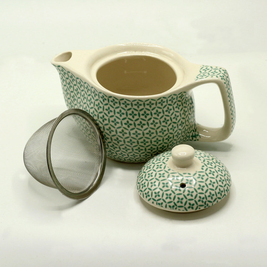 Small Green Mosaic Herbal Teapot for Unique Tea Brewing Set