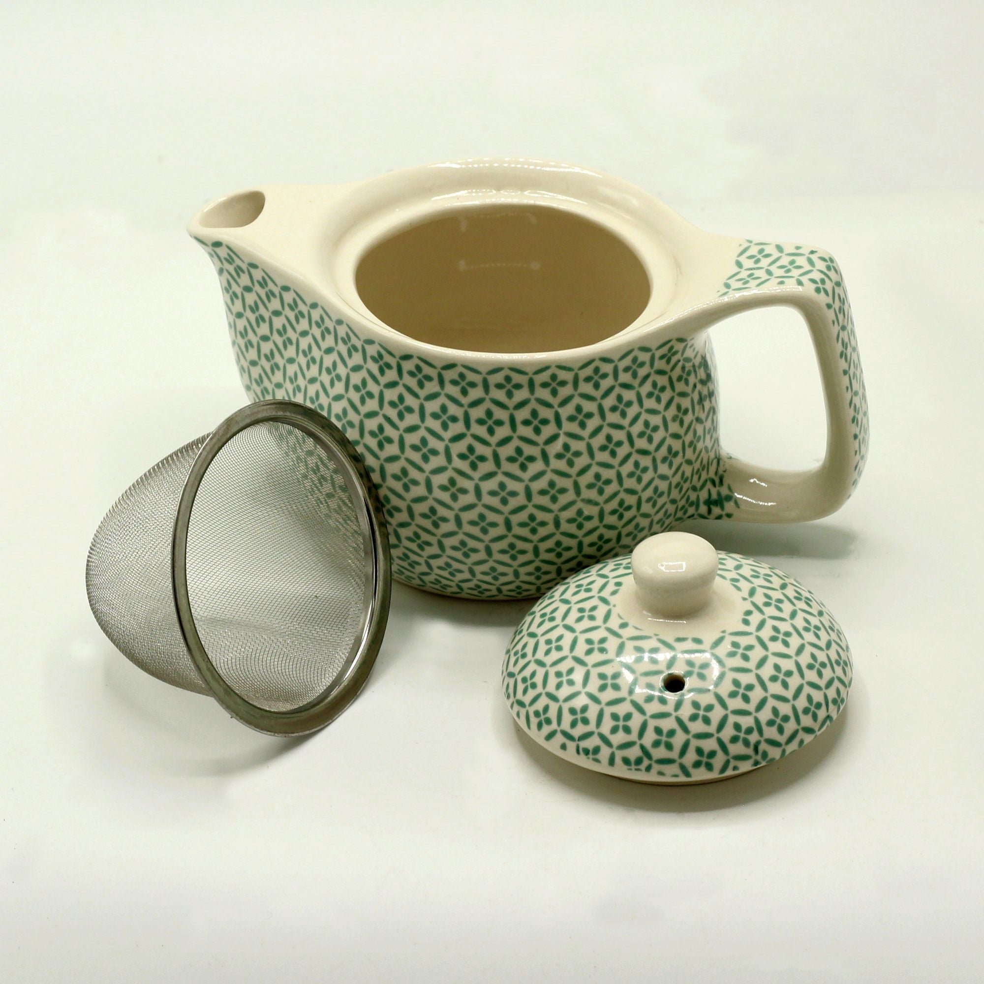Small Green Mosaic Herbal Teapot for Unique Tea Brewing Set