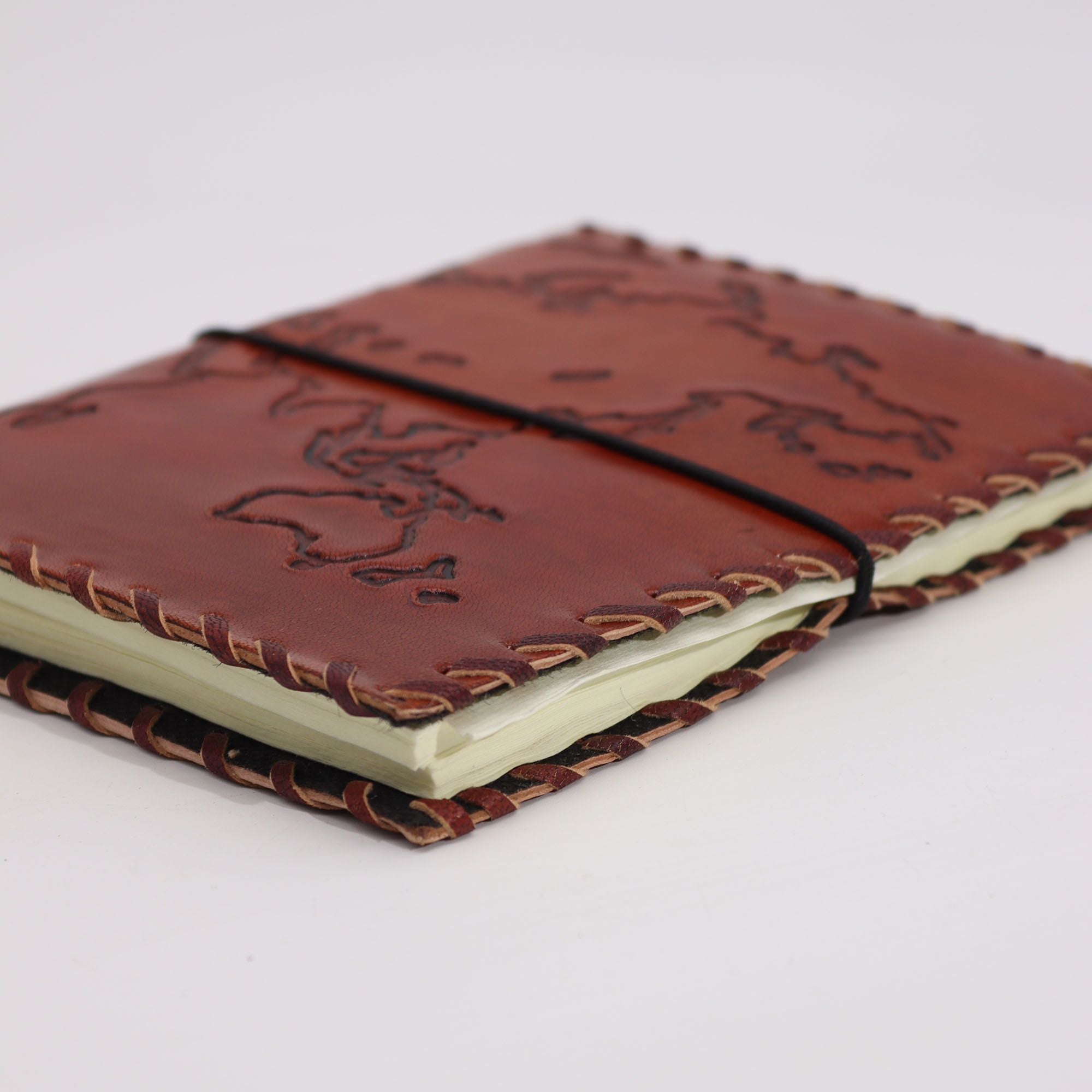 Light Tan Travel Journal with Wrap for Documenting Adventures