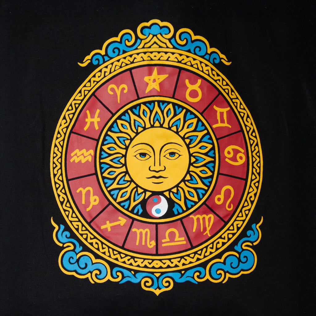 Zodiac Sun Black Tote Bag with Iconic Classic Design for Daily Use