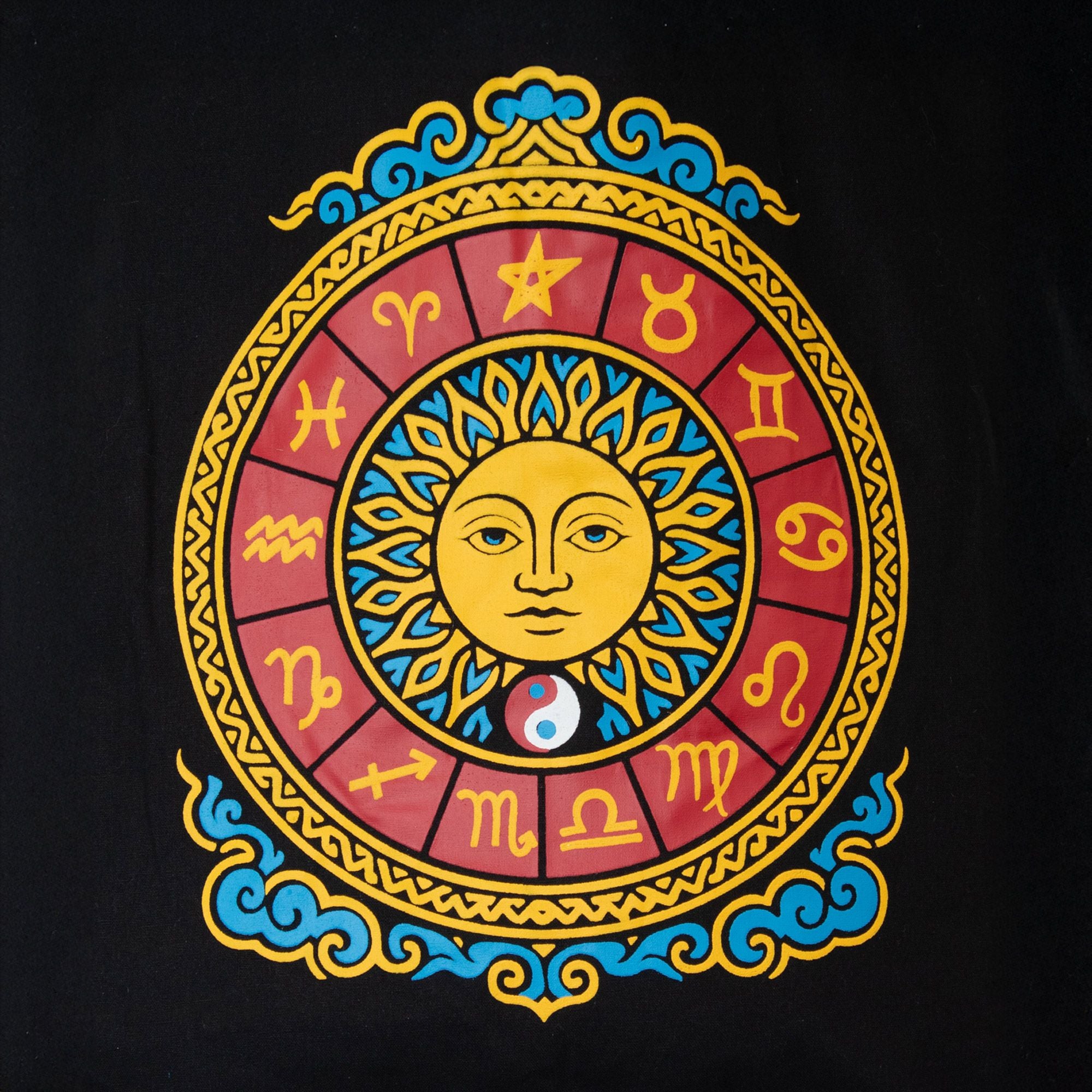 Zodiac Sun Black Tote Bag with Iconic Classic Design for Daily Use