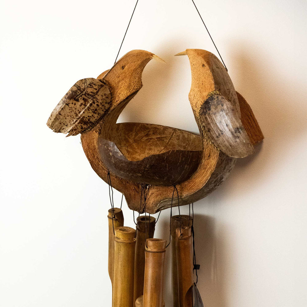 Bamboo Windchime with Charming Husband and Wife Design for Home Decor