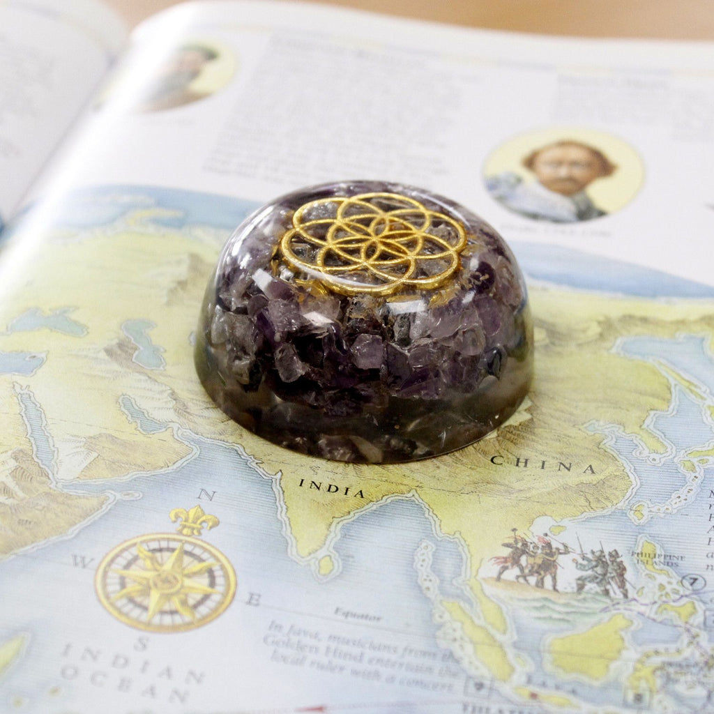 Orgonite Desk Power Packs with Amethyst Dome for Your Office Space
