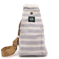 Body Cross Bag Natural Cotton in Grey and White for Everyday Use