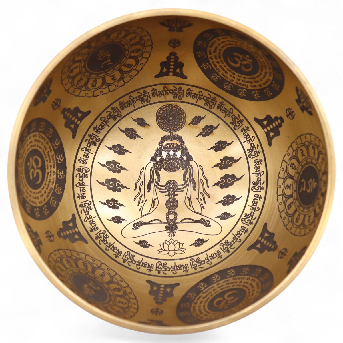 Pure Brass Etched Yogi - Set of 4 - Approx 3.85kg