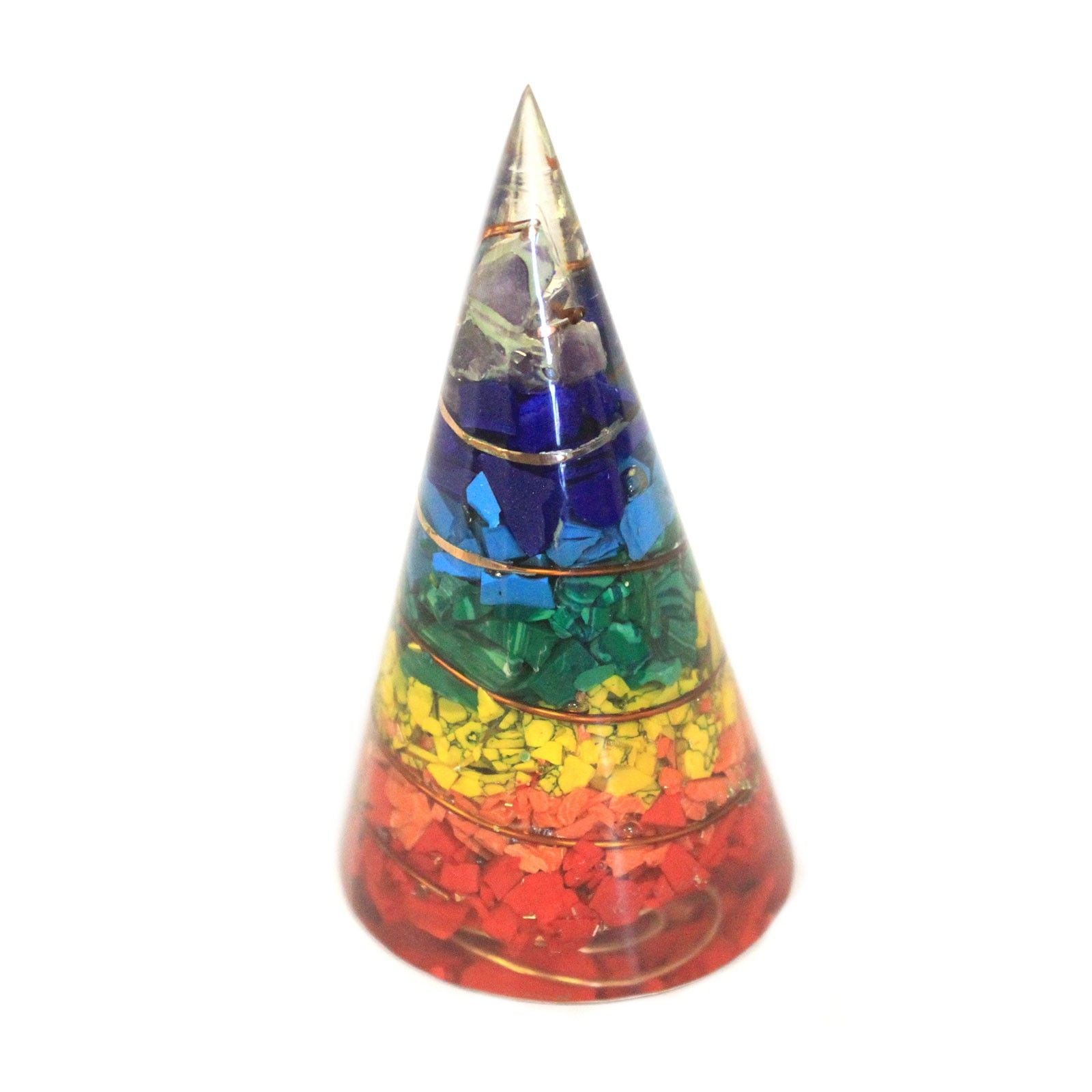 Orgonite Cone 80mm Multichip for Enhanced Positive Energy Flow