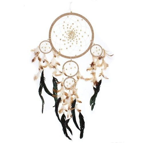 Bali Dreamcatchers Large Round Cream Coffee Chocolate Design